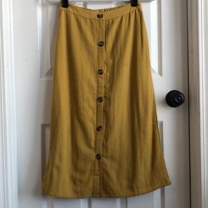 American Eagle Mustard Button Down Skirt size xs
